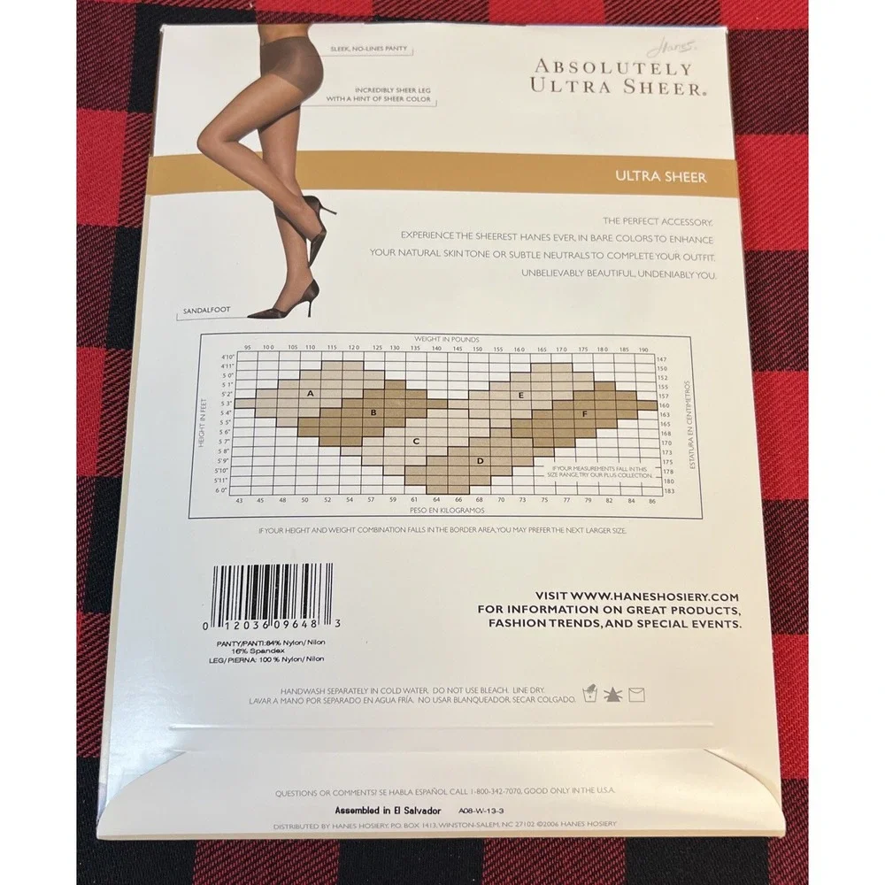 Hanes Absolutely Ultra Sheer Control Top Sandalfoot Sz C Pantyhose‎ 707 Jet